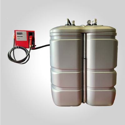 Citerne PEHD D.E 1000 l avec kit gasoil 230v type cube -débit 60 l/mn