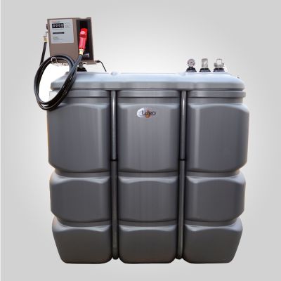 Citerne PEHD D.E 1500 l avec kit gasoil 230v type cube -débit 60 l/mn