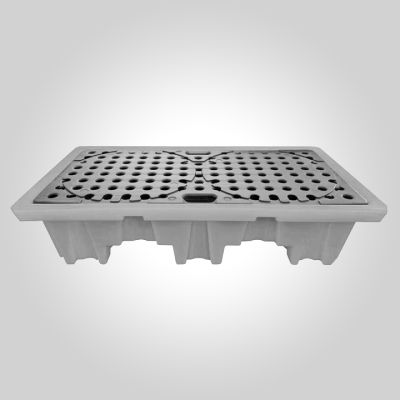 Bac de rétention polyéthylène 2 fûts 300 l cail. plastique